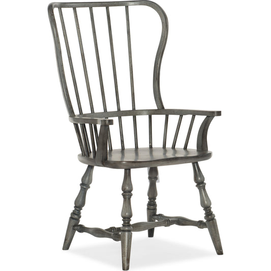 Ciao Bella Spindle Back Arm Chair (Set of 2) by Hooker Furniture in speckled gray. Made from hardwoods in a traditional style.