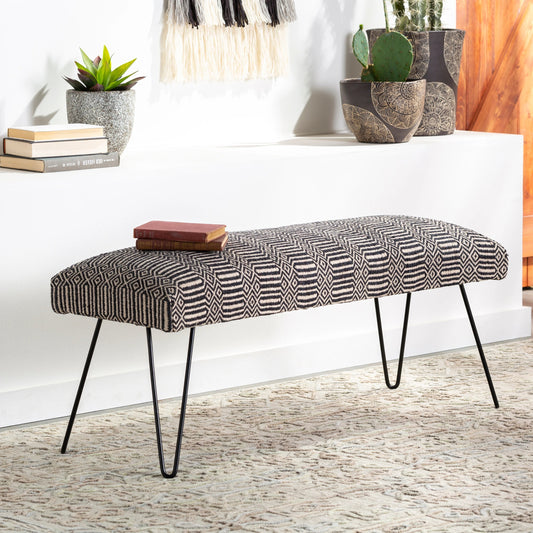 Nakia - 25852 by Surya in black, ivory and painted. Made from cotton, metal in a eclectic & global style.