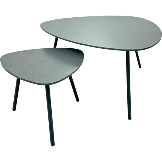 Naples Outdoor - Nesting Coffee Table by LH Imports in grey and steel powder coated. Made from steel powder coated, polystone in a modern style.