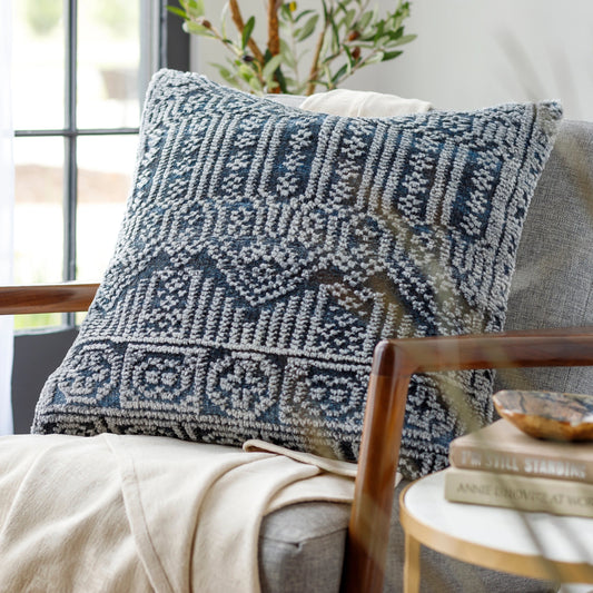 Nobility Pillow - 15086 by Surya. Made from 65% rayon, 28% wool, 7% cotton, 100% cotton in a eclectic & global style.