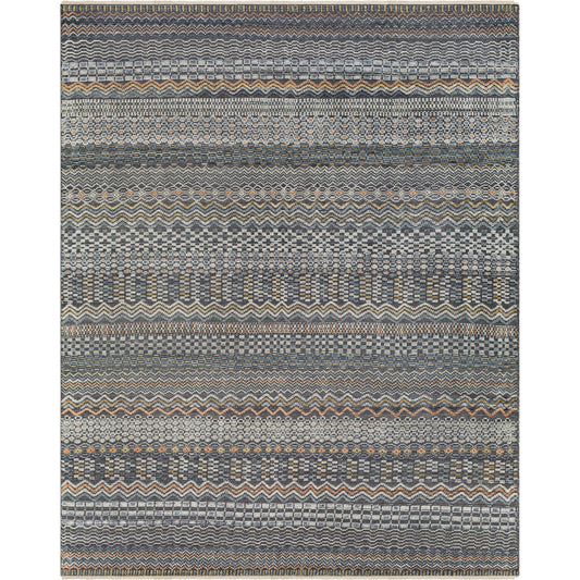 001 SI-1796457 | Primary Silo | Nobility Rug - 29791 by Surya in charcoal, light gray, wheat, peach, ice blue. Made from 60% wool, 40% viscose in a unique style.