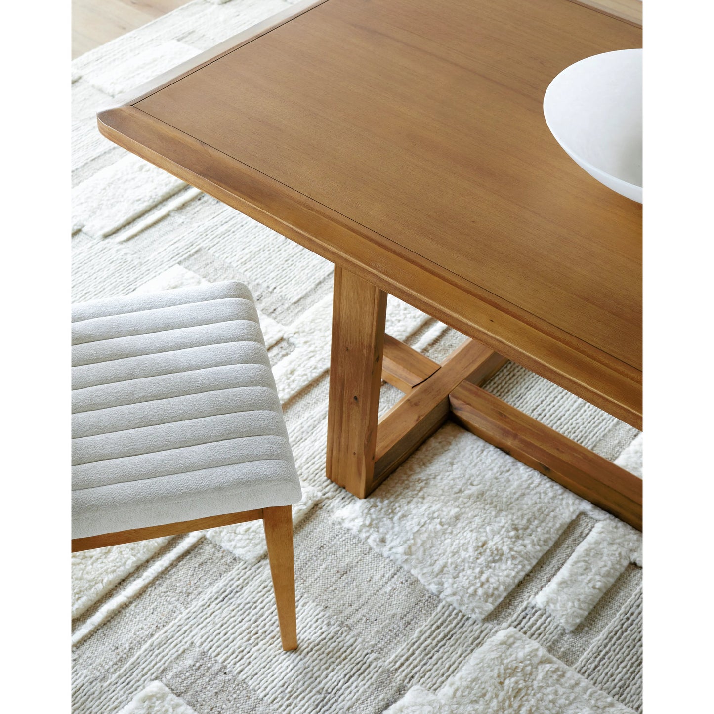 003 SI-2164473 | Lifestyle | Northbank Dining Table - 528706 by Surya in top: wheat, base: wheat and wood finishbrushed. Made from acacia in a modern style.