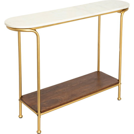 Nicola - 27962 by Livabliss in white and powder coatednaturalstained. Made from top: 100% marble, top: wood, base: 100% metal in a modern style.