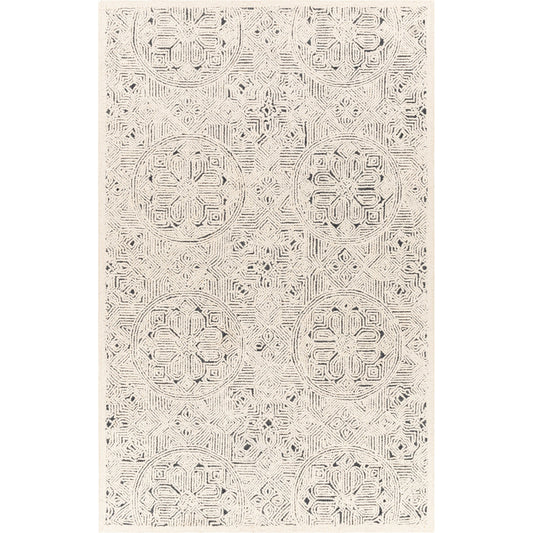 Newcastle Rug - 29985 by Livabliss in cream, charcoal. Made from 100% wool in a unique style.