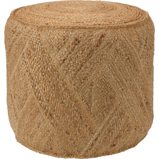 Nadal NDL01 Pouf by Jaipur Living in tan. Made from 100% jute in a cottage & farmhouse style.
