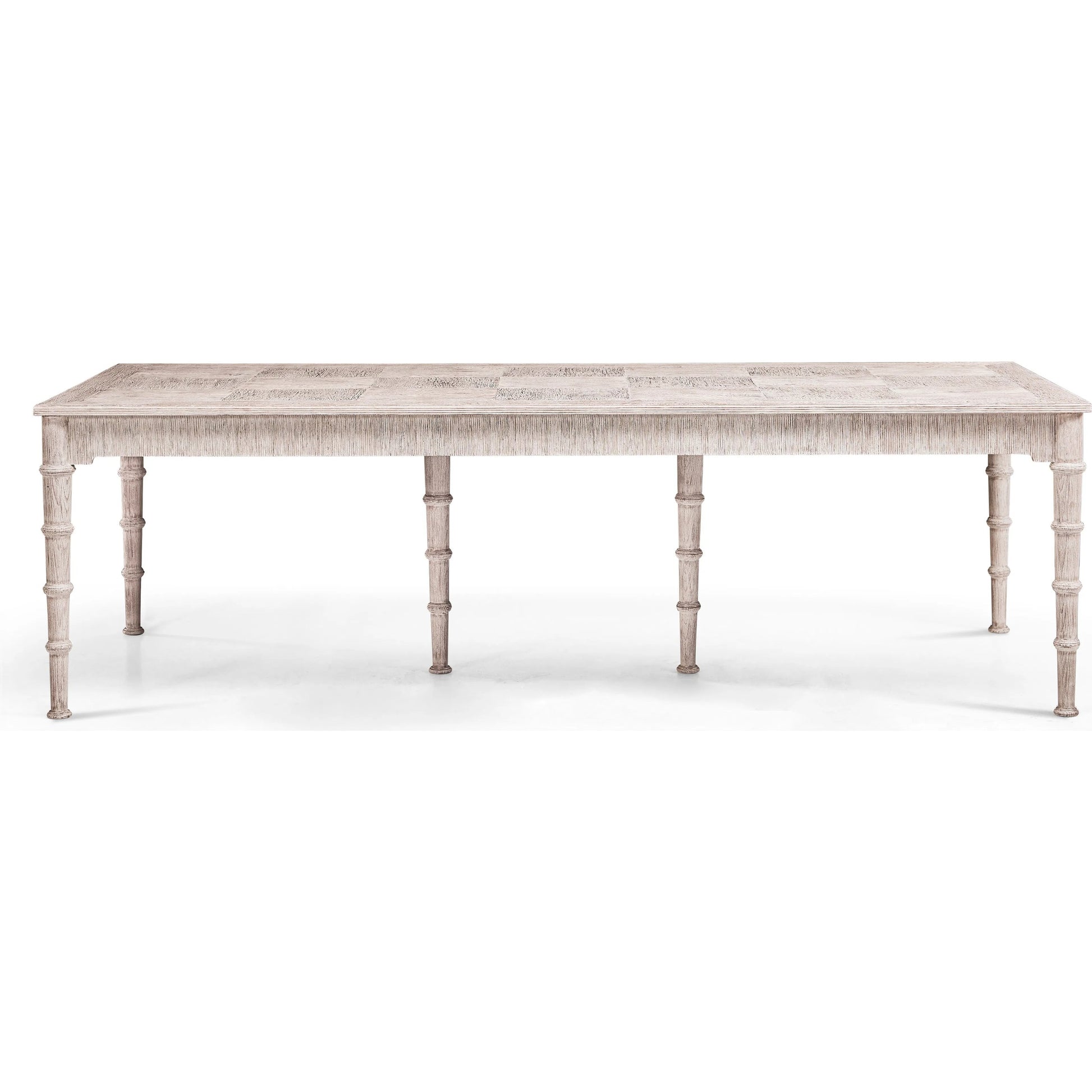 100" Bywater Extending Dining Table by Jonathan Charles in washed acacia. Made from acacia in a transitional style.