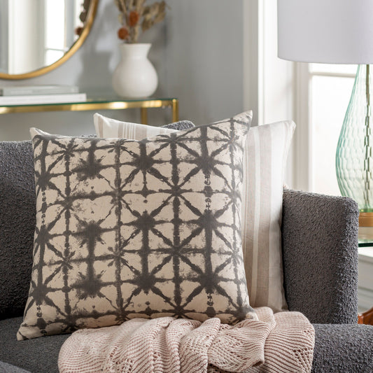 Nebula Pillow - 8986 by Surya in light beige, charcoal. Made from 70% polyester, 30% linen in a modern style.