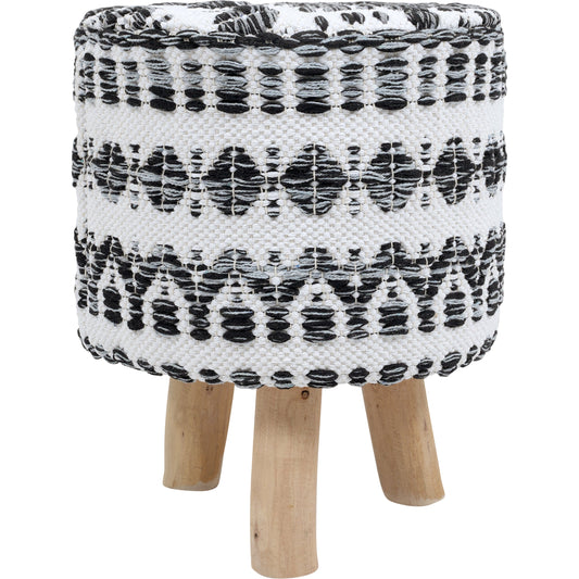 001 SI-2030357 | Primary Silo | Grand Canyon White Stool by Pasargad Home in white. Made from cotton in a cottage & farmhouse style.