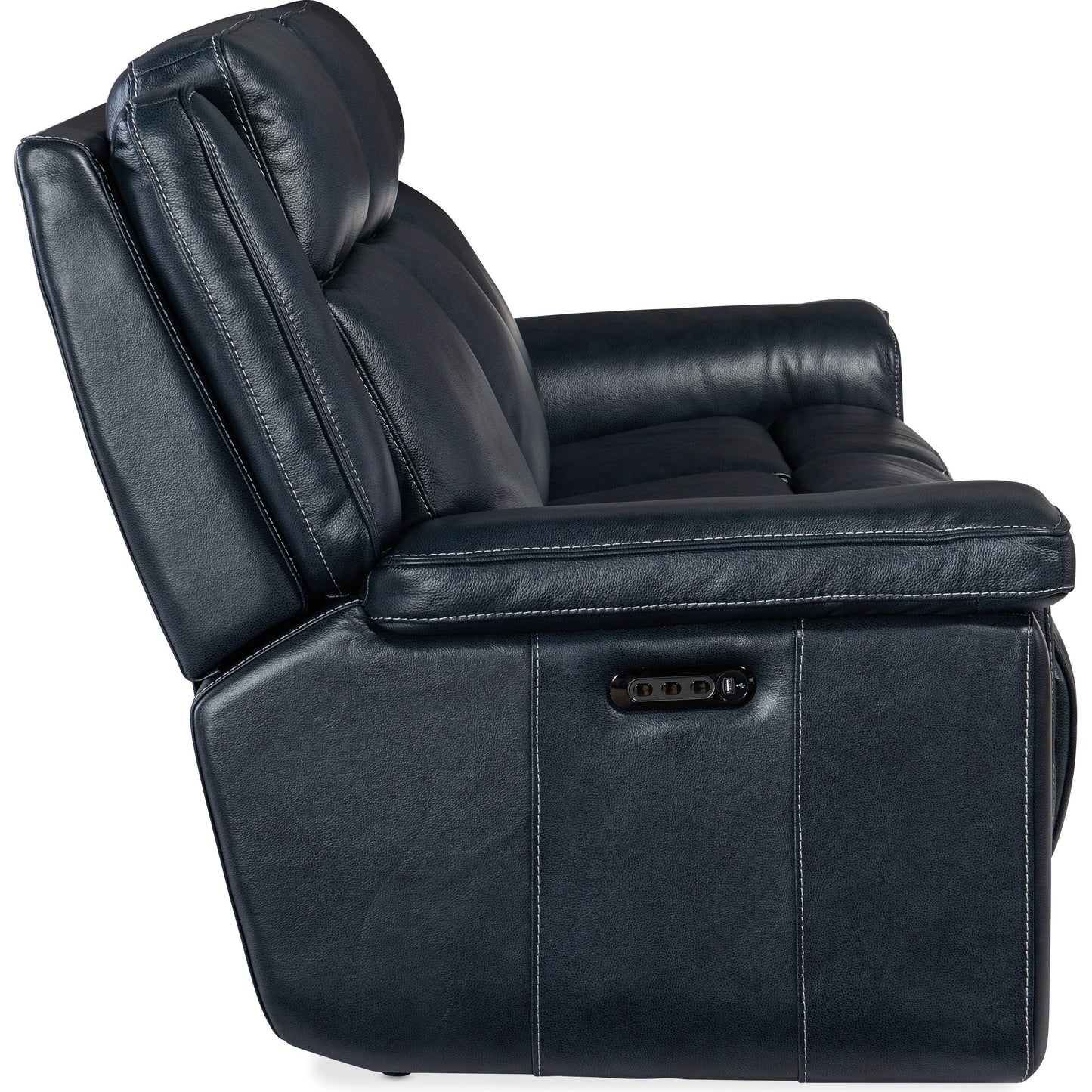 007 SI-1873171 | Additional Silo | Montel Lay Flat Power Sofa by Hooker Furniture in cosmos cobalt. Made from leather in a traditional style.
