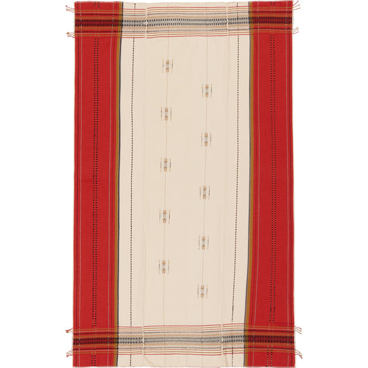 001 SI-2062396 | Primary Silo | Nagaland Throw NGD09 Throw by Jaipur Living in red, cream. Made from 100% cotton in a eclectic & global style.