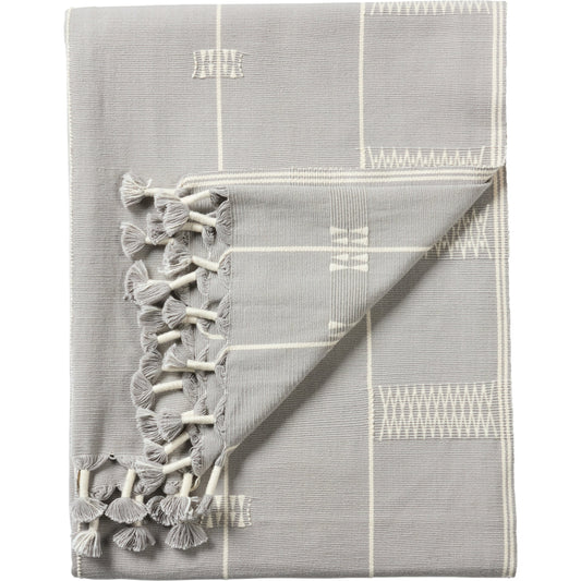 Nagaland Throw NGD10 Throw by Jaipur Living in light gray, cream. Made from 100% cotton in a cottage & farmhouse style.