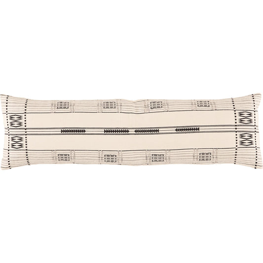 001 SI-2354762 | Primary Silo | Nagaland Pillow NGW05 Pillow by Jaipur Living in cream, black. Made from 100% cotton in a rustic style.