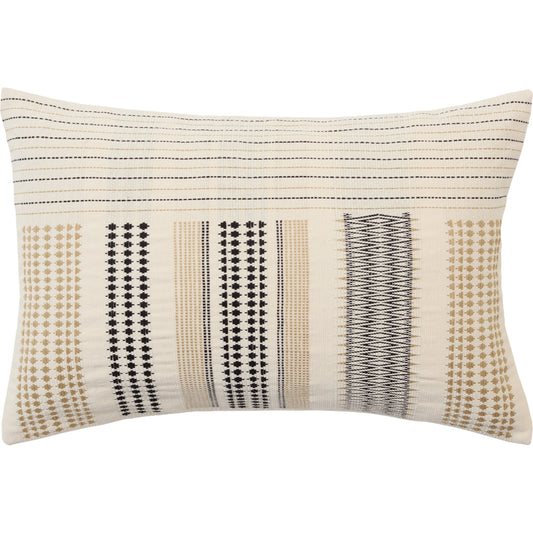 Nagaland Pillow NGW38 Pillow by Jaipur Living in cream, black. Made from 100% cotton in a cottage & farmhouse style.