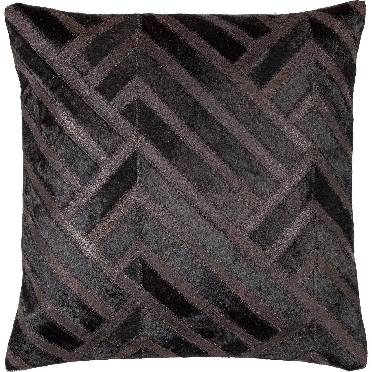 001 SI-1915811,SI-1915812 | Additional Silo | Nashville Pillow - 10916 by Surya in black. Made from front: 100% leather, back: 100% cotton in a modern style.