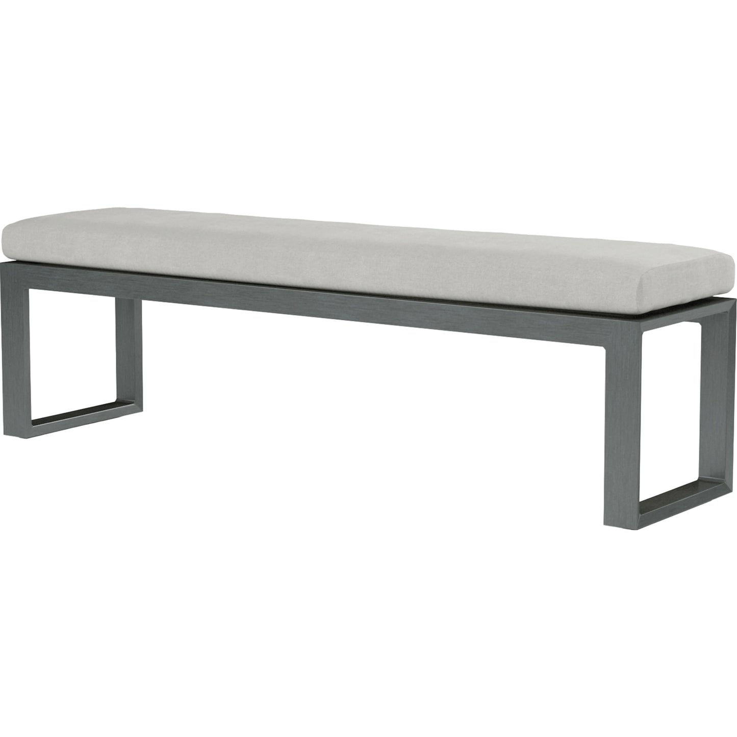 001 SI-2166980 | Primary Silo | Redondo Outdoor Dining Bench by Sunset West in slate. Made from aluminum in a modern style.