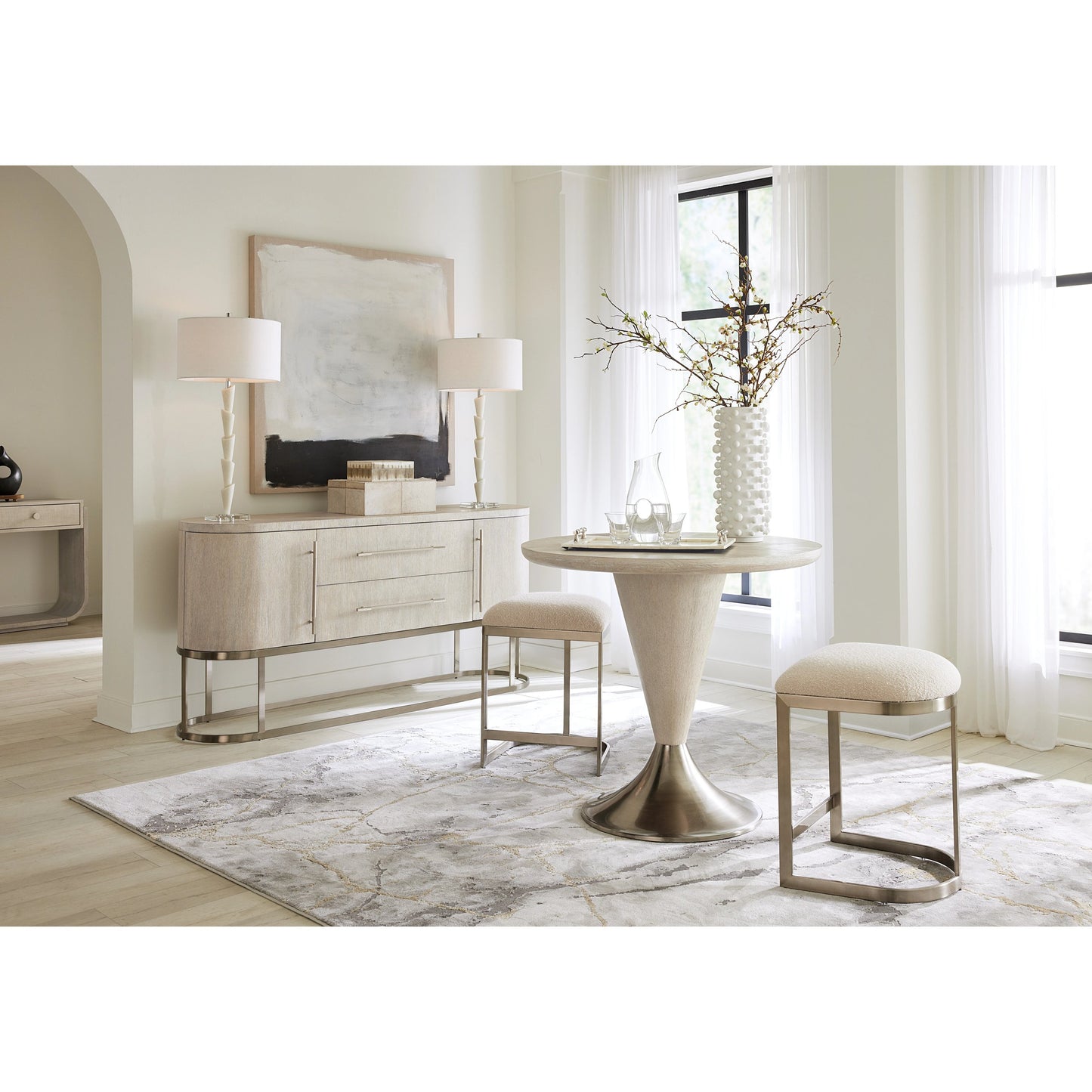 005 SI-2133630 | Lifestyle | Modern Mood Counter Height Table by Hooker Furniture. Made from oak veneers, resin, metal in a modern style.