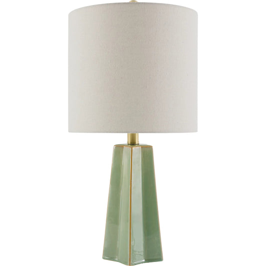 Stellan Accent Table Lamp by Livabliss. Made from ceramic, linen, polystyrene, iron in a modern style.