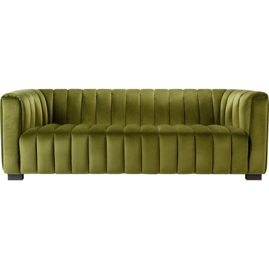 Brionne Sofa - 20799 by Surya in medium brown, black. Made from polyester, rubber wood in a modern style.
