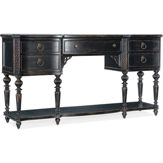 001 SI-2028996 | Primary Silo | Charleston Five-Drawer Server by Hooker Furniture in black cherry. Made from cherry veneers, solid-wood edge top in a traditional style.