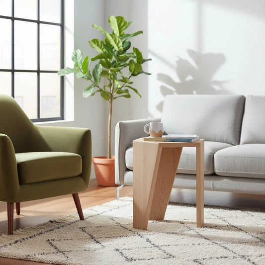 Nordic Side Table by LH Imports in sandblast white elm. Made from rustic elm in a unique style.
