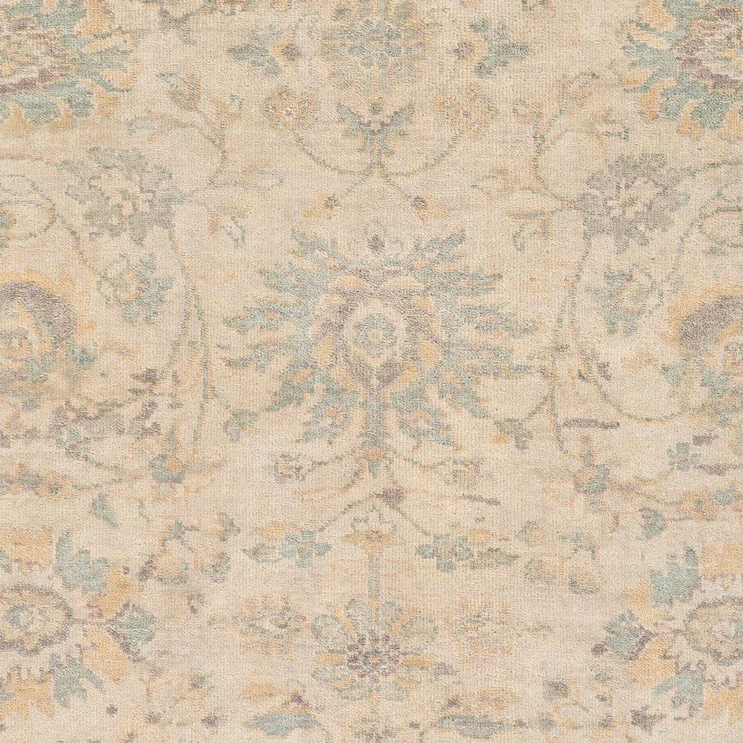 006 SI-1887609,SI-1887610,SI-1887613 | Closeup | Normandy NOY-8006 Rug by Surya in wheat, light sage, teal, lavender. Made from 100% wool in a unique style.