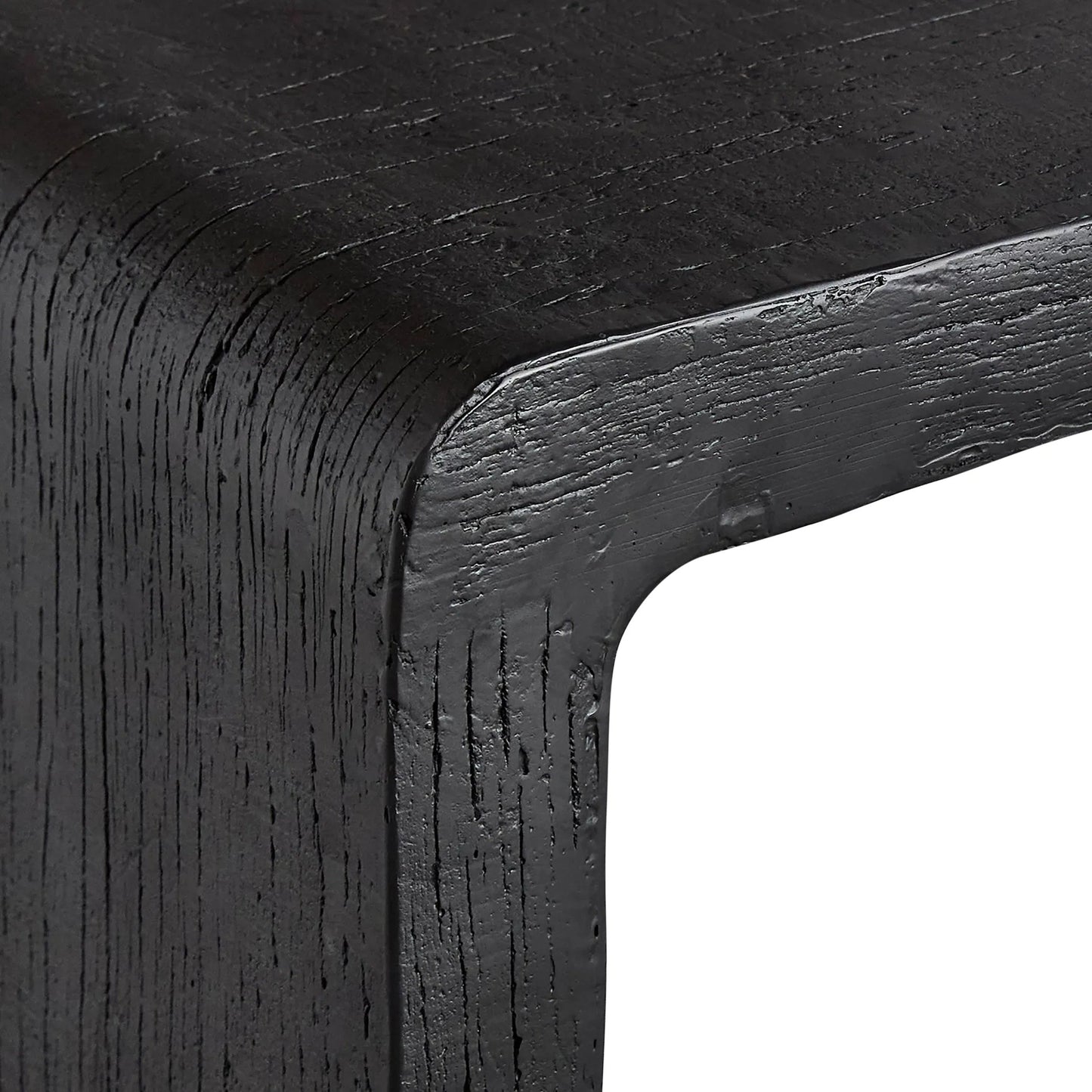 005 SI-2539269 | Closeup | Shephard Console Table by Bernhardt in black. Made from resin in a unique style.