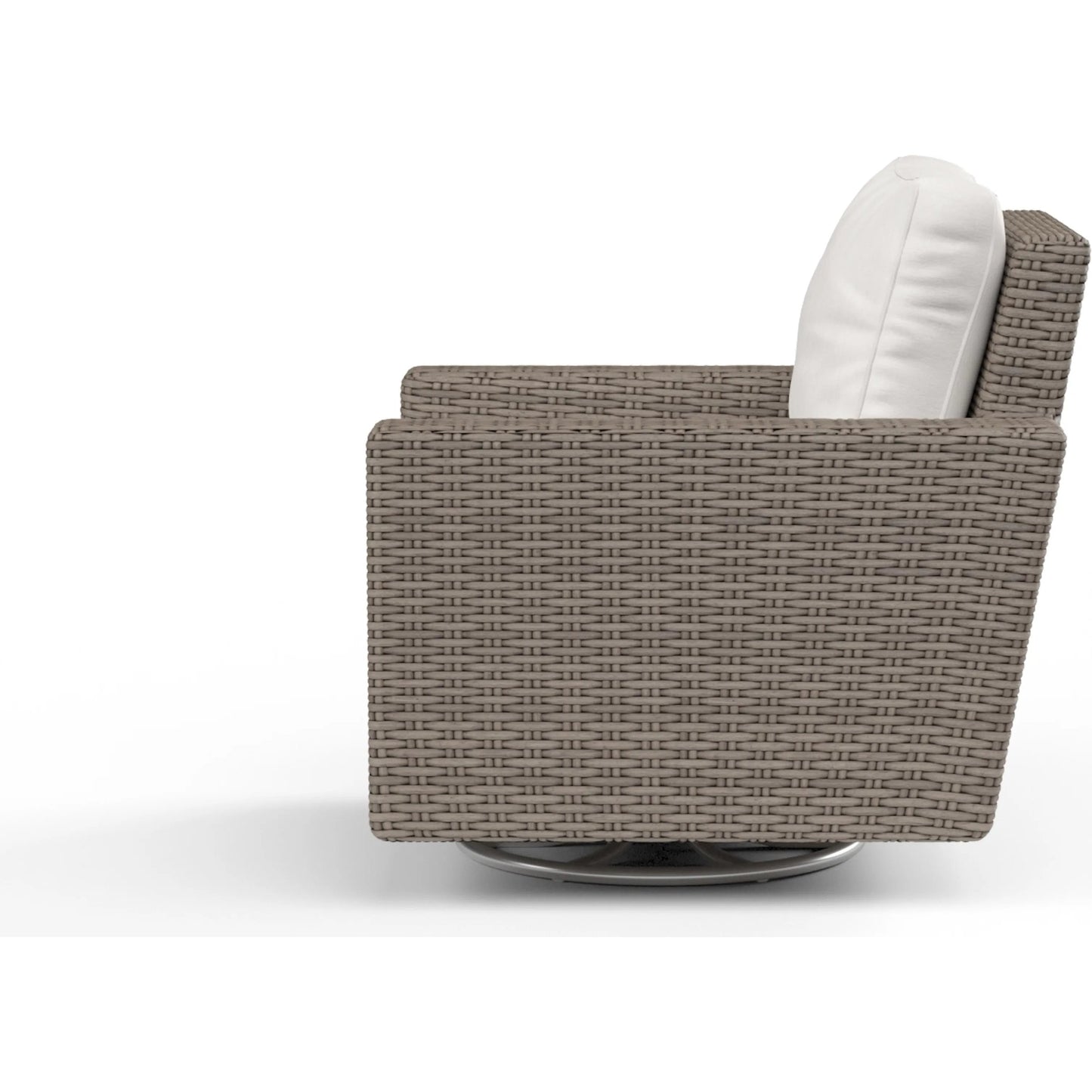 003 SI-2166790 | Additional Silo | Coronado Outdoor Swivel Rocker in Canvas Flax by Sunset West in driftwood. Made from resin wicker in a modern style.