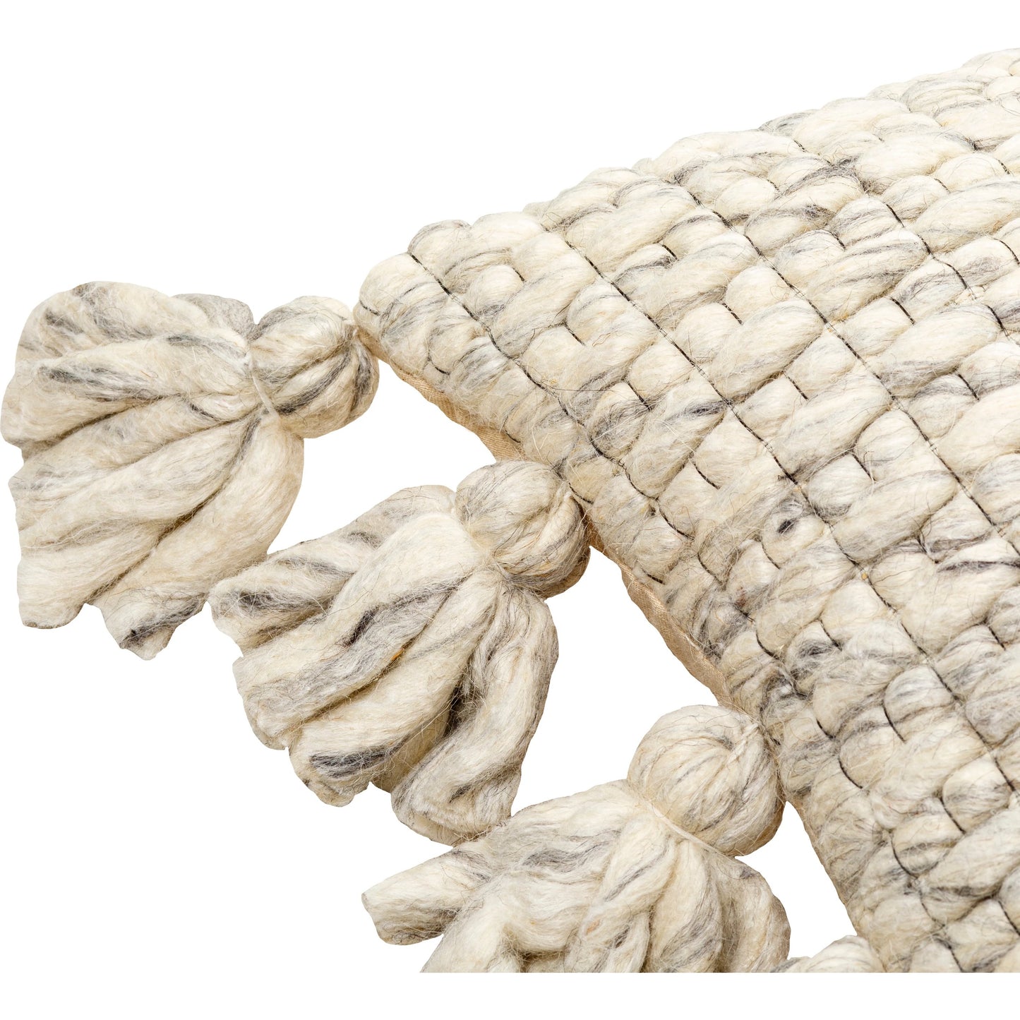 006 SI-1887030,SI-1887031,SI-1887032,SI-1887033,SI-1887034,SI-1887035 | Closeup | Narvik Pillow - 21037 by Surya in gray, light beige. Made from 100% wool, 100% cotton in a cottage & farmhouse style.