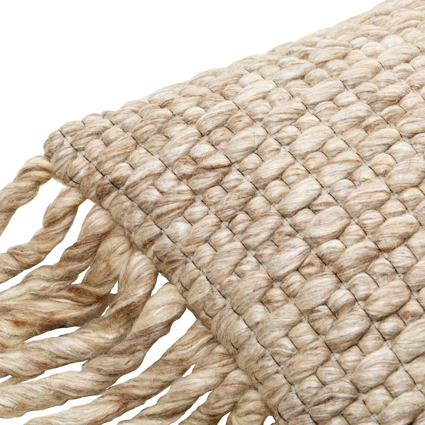 008 SI-1887036,SI-1887037,SI-1887038,SI-1887039,SI-1887040,SI-1887041 | Closeup | Narvik Pillow - 31906 by Surya in brown, light beige. Made from 100% wool, 100% cotton in a cottage & farmhouse style.