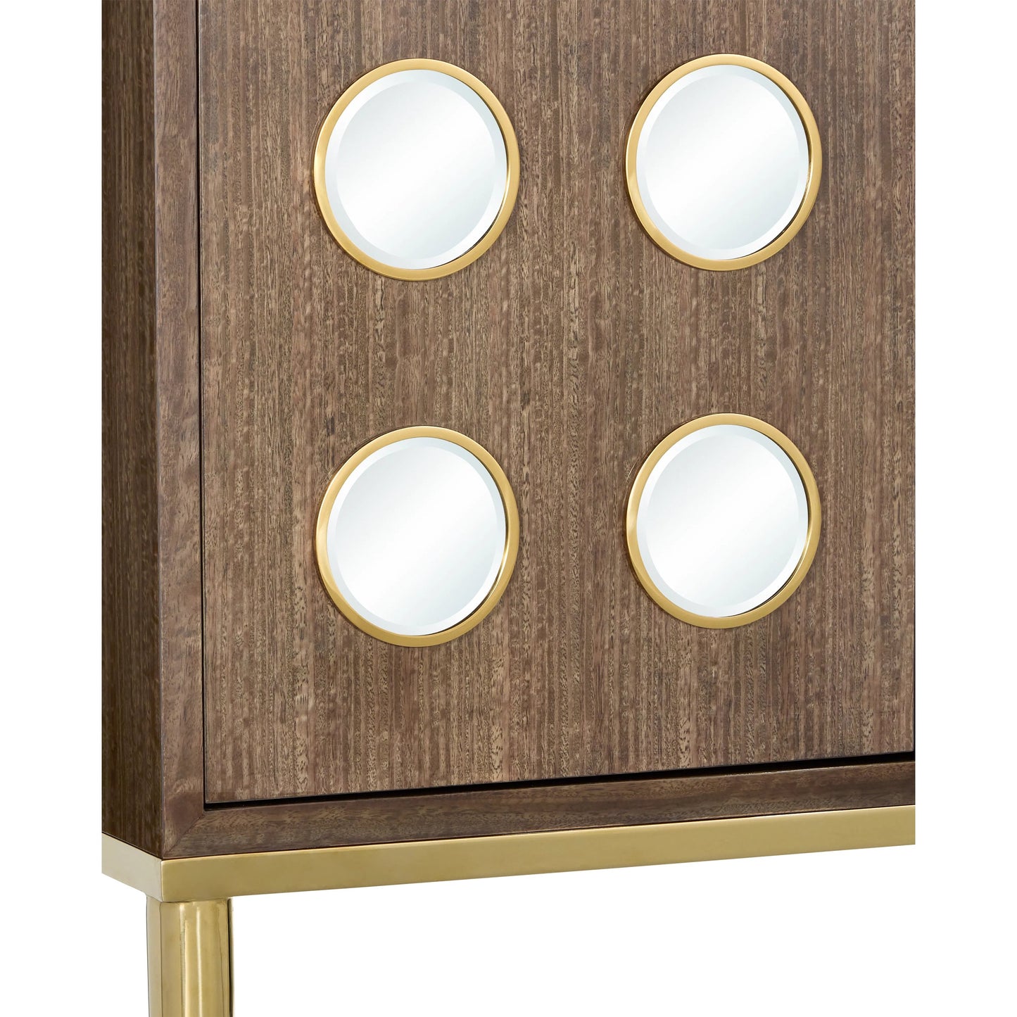 002 SI-2191690 | Additional Silo | Colette Bar Cabinet by Currey and Company in tawny brown, polished brass, mirror, natural, clear, rose. Made from figured eucalyptus, stainless steel, glass, marble, faux velvet in a modern style.