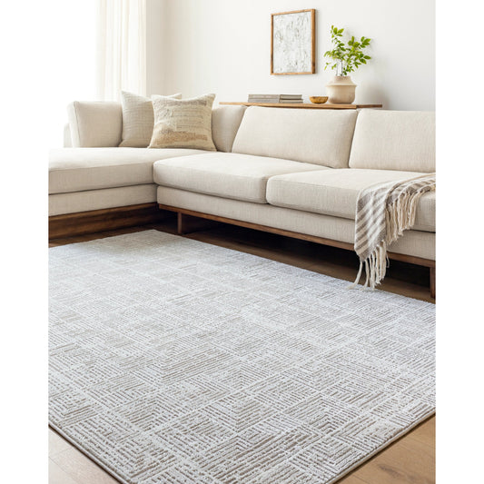 Nesta Rug - 526501 by Livabliss in light beige, ivory. Made from face: 100% polyester, warp: 100% recycled pet yarn in a unique style.