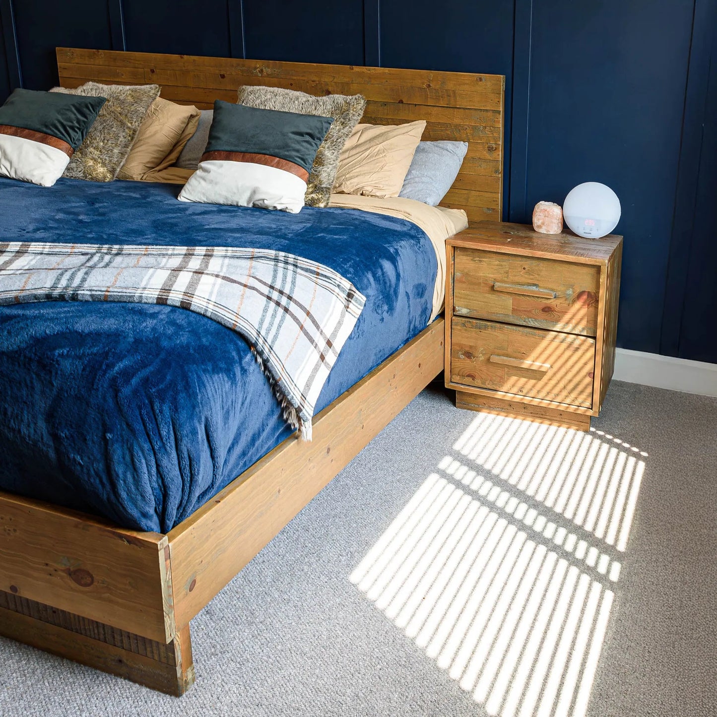 035 SI-2004357 | Lifestyle | Nevada Bed by LH Imports in dark driftwood. Made from reclaimed pine, plywood in a modern style.