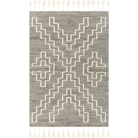 001 SI-1833311,SI-1833312,SI-1833313,SI-1833314 | Primary Silo | Norwood NWD-2301 Rug by Livabliss in charcoal, cream. Made from 60% jute, 40% wool in a unique style.