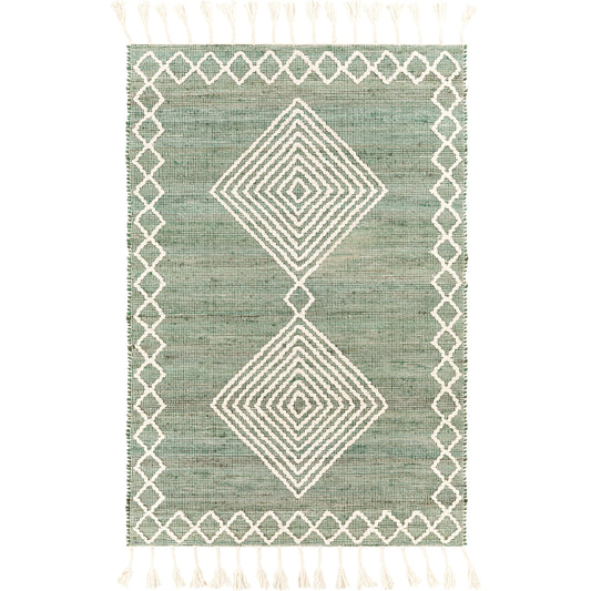 001 SI-1833333,SI-1833335,SI-1833336,SI-1833338 | Primary Silo | Norwood NWD-2305 Rug by Livabliss in medium green, cream. Made from 60% jute, 40% wool in a unique style.