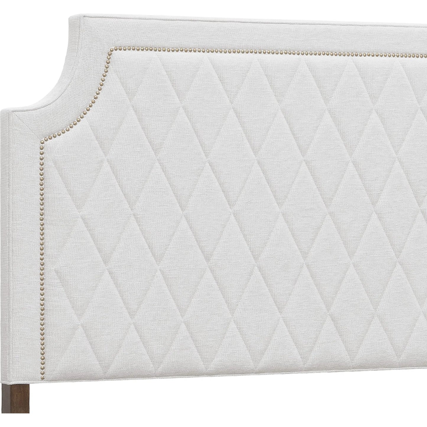 006 SI-2449340,SI-2449341,SI-2449342 | Closeup | Asher Park Upholstered Bed by Pulaski Furniture in cloud, piano brown. Made from eucalyptus veneers in a modern style.
