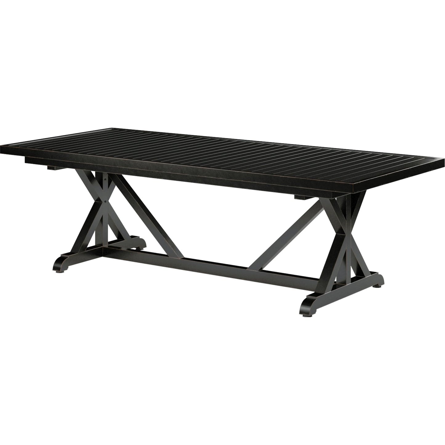 001 SI-2166914 | Primary Silo | Monterey Outdoor 96" Dining Table by Sunset West in copper. Made from aluminum in a traditional style.