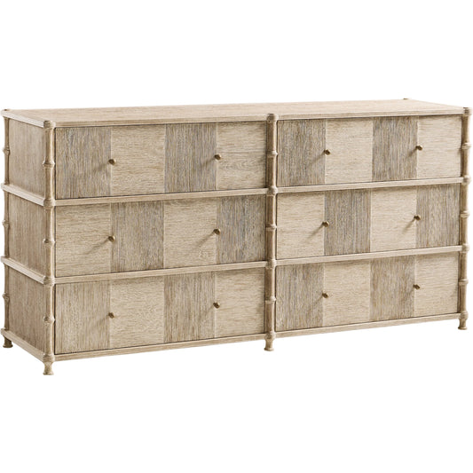 Bywater Dresser by Jonathan Charles in beige and washed acacia. Made from oak, aluminum, acacia veneer, beech in a transitional style.