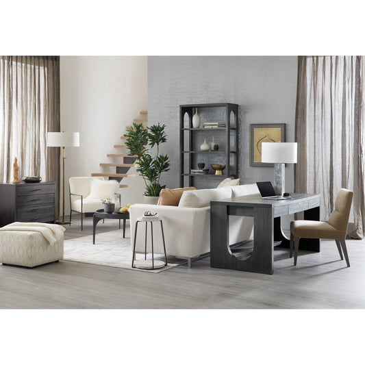 Commerce & Market Etagere by Hooker Furniture in black. Made from mindi veneers in a modern style.