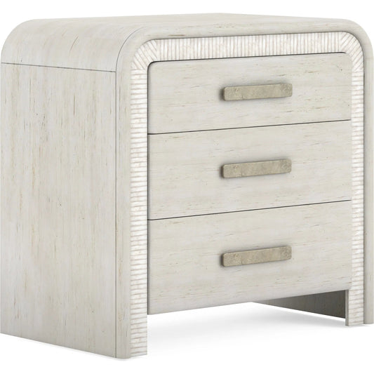 001 SI-2356178 | Primary Silo | Ashlar Nightstand by A.R.T. Furniture in bisque, sanded bronze. Made from parawood solids, birch veneers, resin, metal in a transitional style.