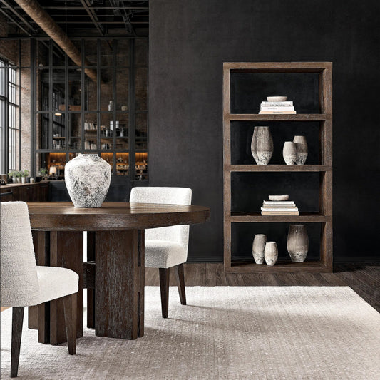 Outline Etagere by Bernhardt in cassel. Made from wood in a unique style.