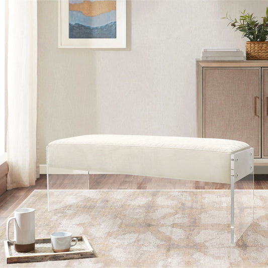 Tribecca Bench by Pasargad Home. Made from acrylic, velvet in a modern style.