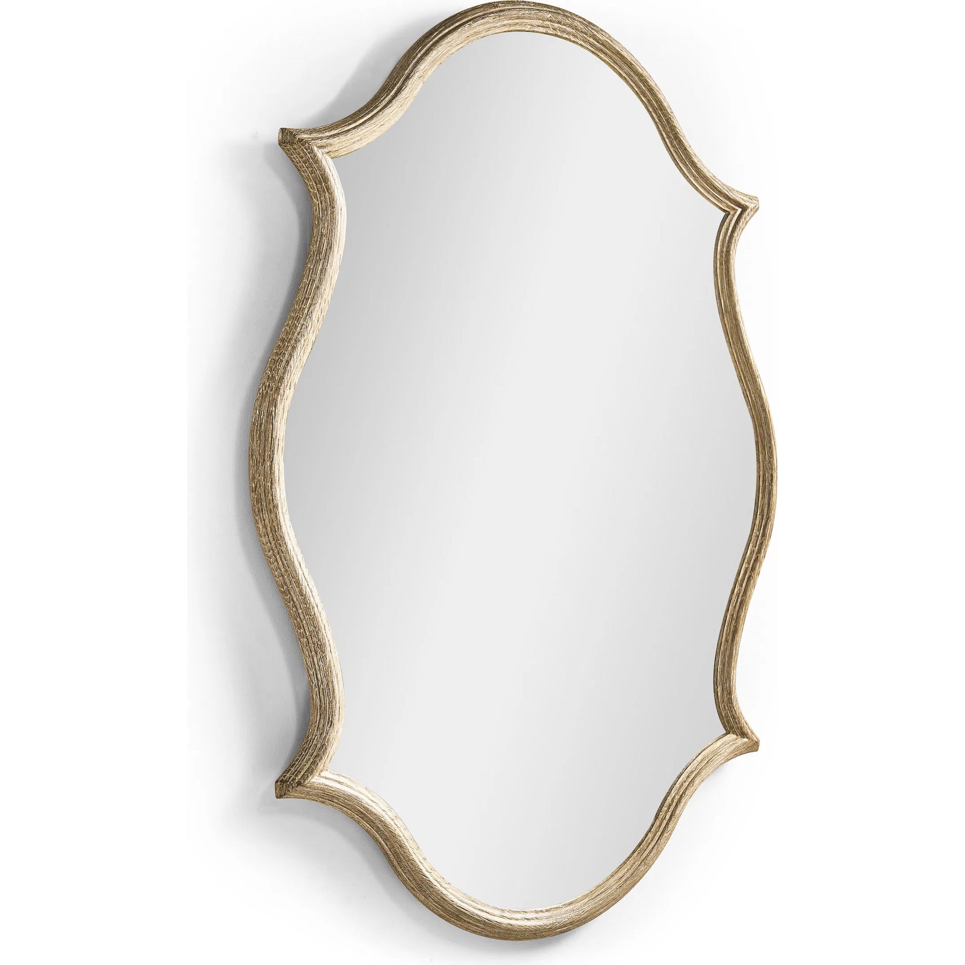 Downton Wall Mirror by Jonathan Charles in white and venetian white oak with antique gold leaf. Made from oak, mirror in a traditional style.