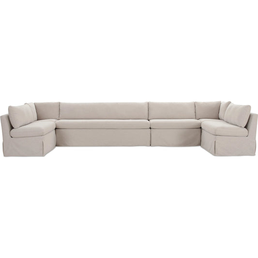 001 SI-2368020 | Primary Silo | Fable Slipcover Dining Banquette U Shape by Moe's Home Collection in beige. Made from upholstery: 100% polyester, foam, plywood in a transitional style.