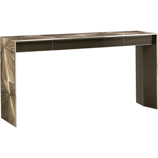 Terra Waterfall Console Table by Jonathan Charles in natural straw. Made from straw in a modern style.