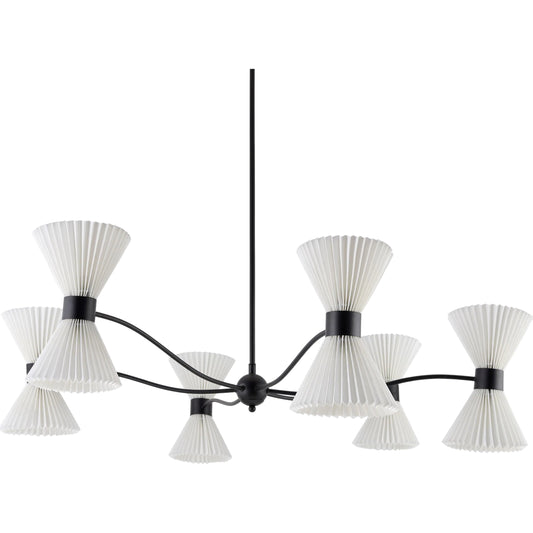 Oran Chandelier by Surya in white, black. Made from iron, linen, polyester in a modern style.