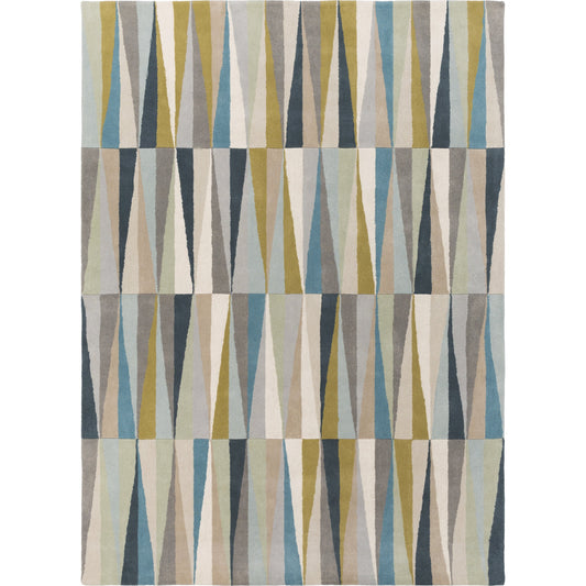 Oasis Rug - 964 by Livabliss in ice blue, blue, navy, beige, light slate. Made from 100% wool in a unique style.