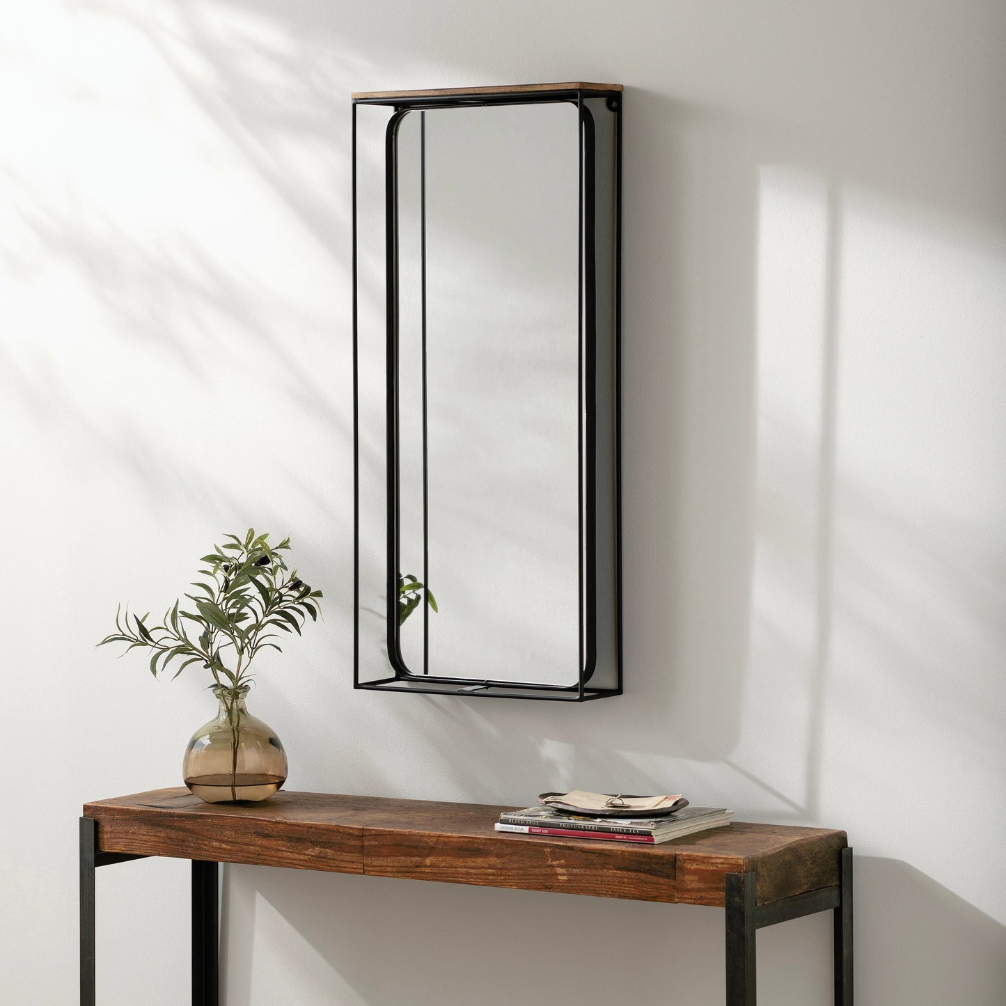 006 SI-1920750 | Lifestyle | Obsidian Floor Mirror - 32287 by Surya in black and matte. Made from frame: metal, frame (substrate): metal in a modern style.