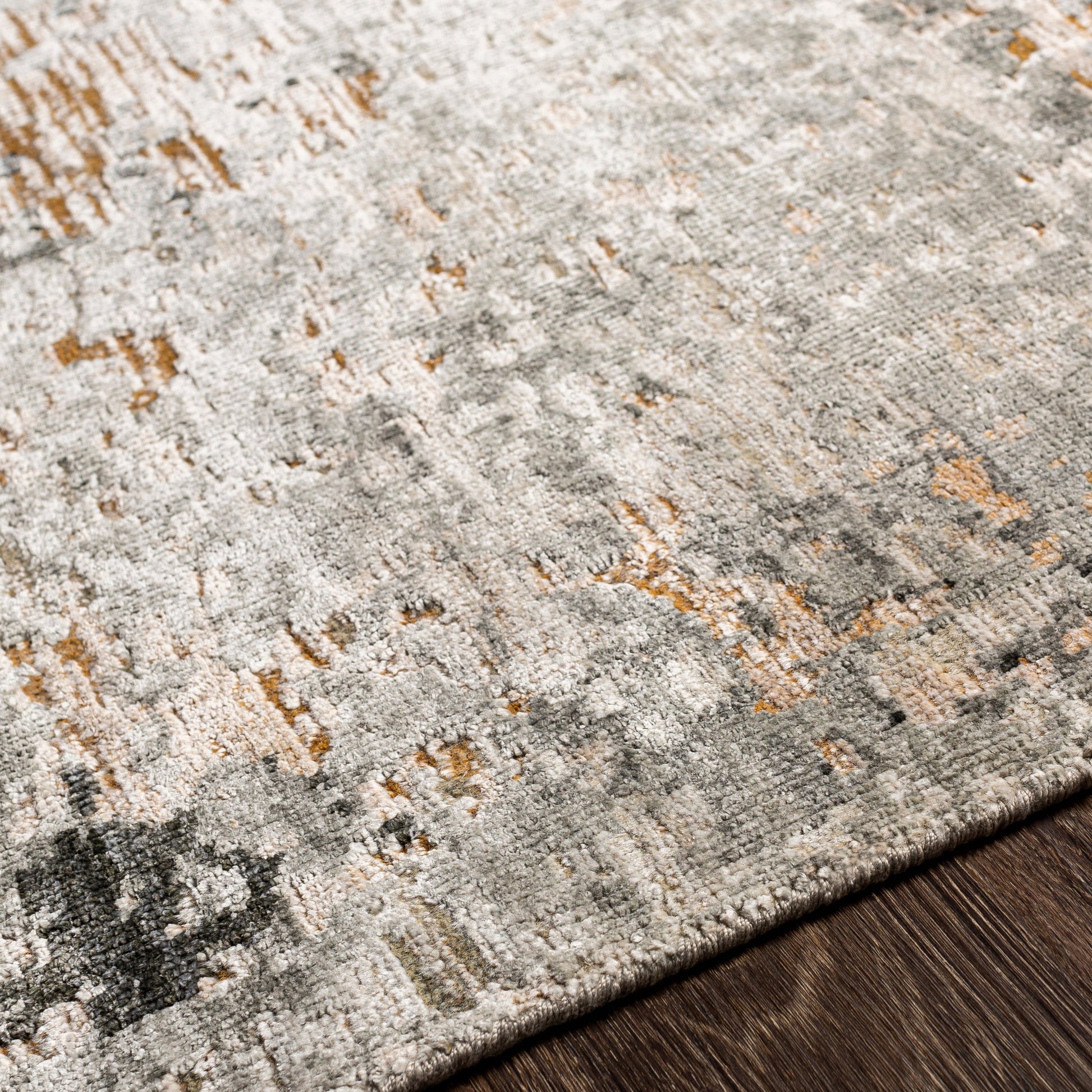 Ocean Rug - 26050 by Surya in taupe, light gray, brown, oatmeal, black. Made from 60% new zealand wool, 40% viscose in a unique style.