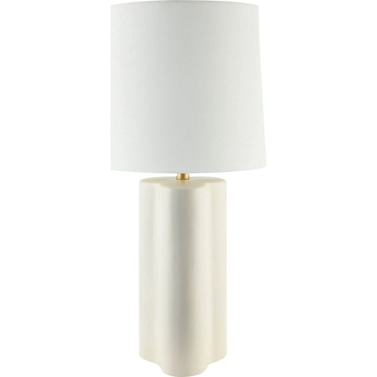 Ocana Accent Table Lamp by Livabliss in high, electroplated, gloss. Made from ceramic, linen, plastic, iron in a eclectic & global style.