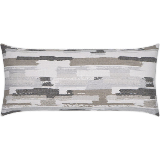 Dreamscape Lumbar Pillow by DV Kap Home in tan/taupe, grey. Made from 100% solution dyed sunbrella acrylic in a modern style.